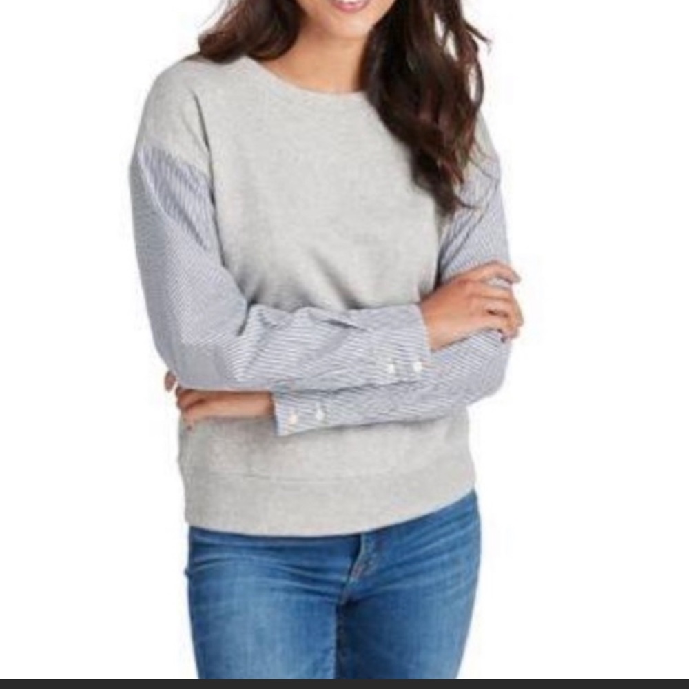 VINEYARD VINES Mixed Media Sweatshirt-Size Medium